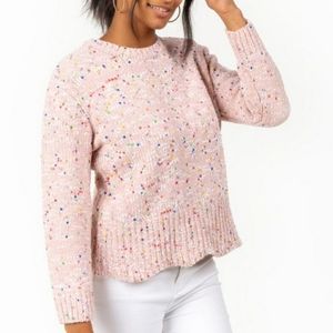 Francesca's Jun & Ivy Speckle Sweater Pink Medium